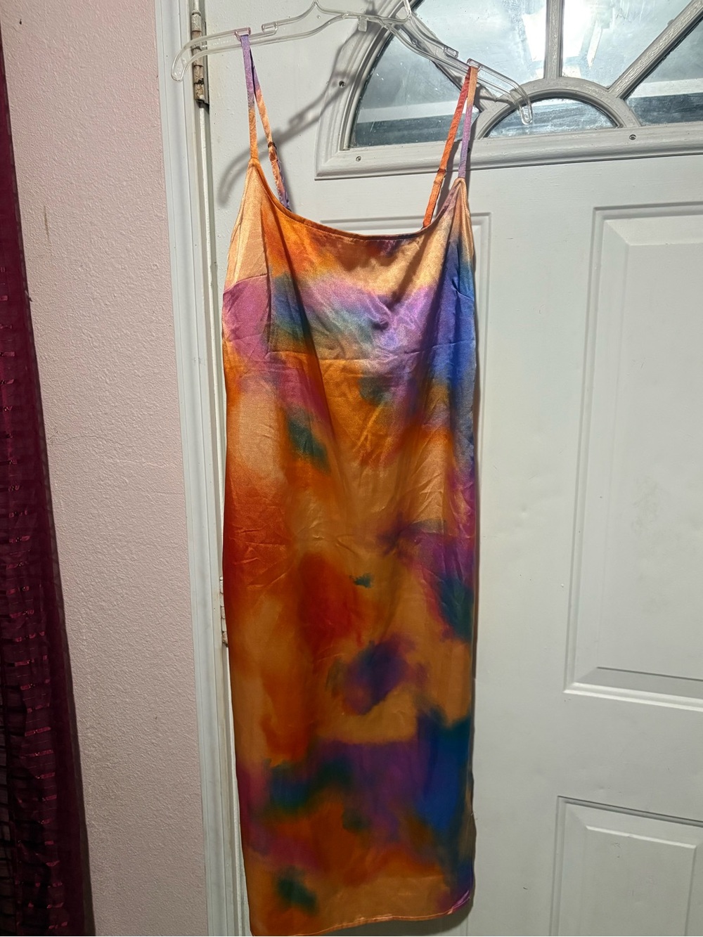 Vibrant Multicolor Satin Slip Dress